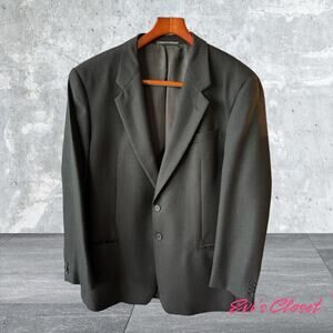 Mani by Giorgio Armani Men's 100% Wool Blazer 42R  Black-Herringbone Grey ptrn